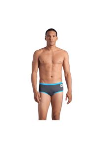 Arena - Bokserki pływackie męskie arena One Low Waist Short Big Logo. Kolor: wielokolorowy, niebieski, szary
