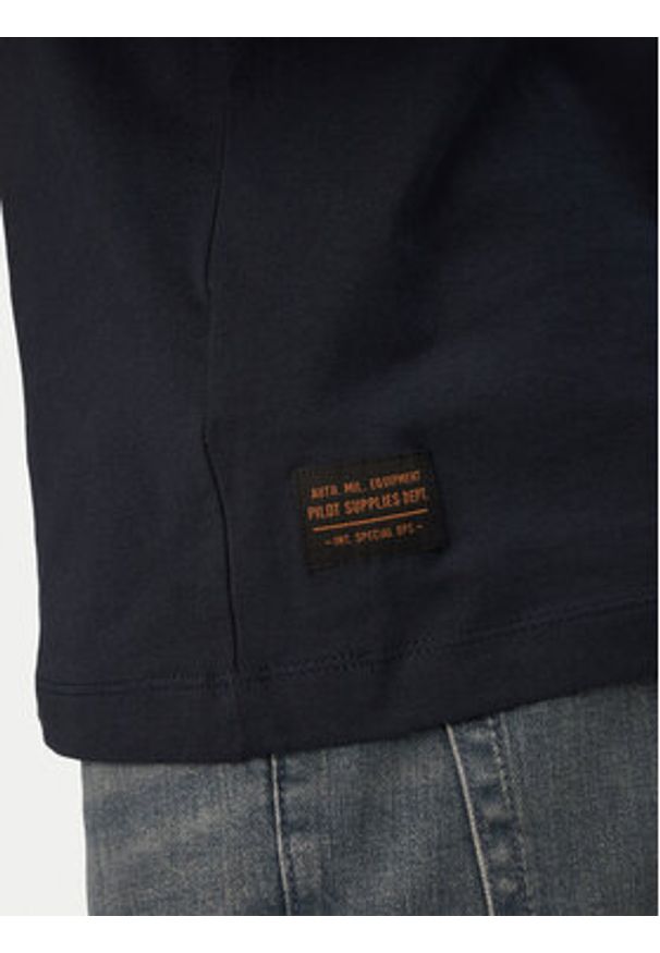 Aeronautica Militare T-Shirt 261TS2535UJ00641 Granatowy Regular Fit. Kolor: niebieski. Materiał: bawełna