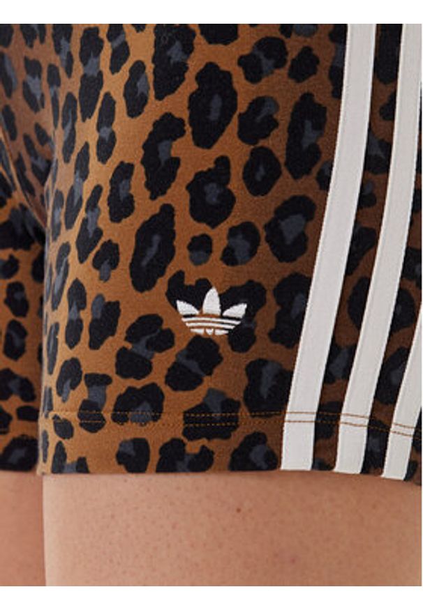 Adidas - adidas Kolarki Leopard JW7306 Brązowy Slim Fit. Kolor: brązowy. Materiał: bawełna