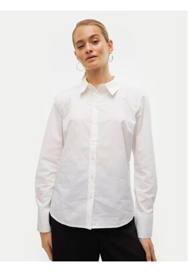 Vero Moda Koszula Anna 10318701 Biały Slim Fit. Kolor: biały. Materiał: bawełna
