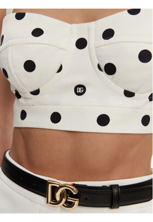 DOLCE & GABBANA - Dolce&Gabbana Top F7AA7T FSFNM Biały Regular Fit. Kolor: biały. Materiał: bawełna