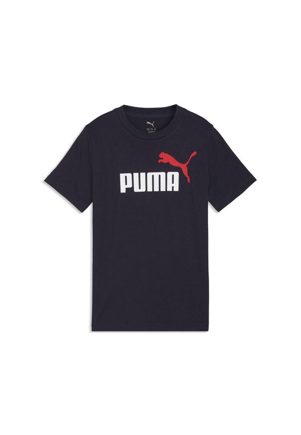 Puma - Młodzieżowa koszulka Essentials Colour z logo No.1 PUMA. Kolor: niebieski. Materiał: guma. Wzór: nadruk. Sport: joga i pilates