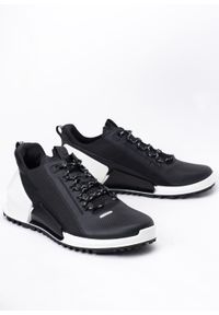 ecco - Sneakersy męskie ECCO BIOM 2.0 M SNEAKER LEA. Kolor: czarny. Materiał: mikrofibra, guma, skóra, materiał. Wzór: gładki, kolorowy #1