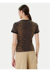Adidas - adidas T-Shirt Leopard Cali JW7304 Brązowy Slim Fit. Kolor: brązowy. Materiał: bawełna #4