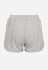 Born2be - Jasnoszare Dresowe Szorty z Bawełną High Waist Floratess. Okazja: do pracy, na spacer. Stan: podwyższony. Kolor: szary. Materiał: dresówka, bawełna. Długość: krótkie. Wzór: kwiaty. Sezon: lato. Styl: elegancki #3