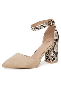 DeeZee Czółenka FERRI1 Beżowy. Kolor: beżowy. Materiał: skóra #5