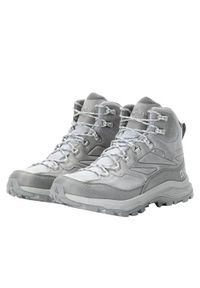Buty trekkingowe męskie Jack Wolfskin Cyrox Texapore Mid. Wysokość cholewki: za kostkę. Zapięcie: sznurówki. Kolor: szary. Materiał: syntetyk, tkanina, materiał. Szerokość cholewki: normalna. Sport: turystyka piesza