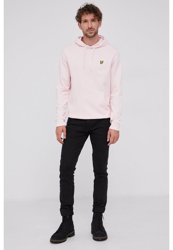 Lyle & Scott - Bluza bawełniana. Okazja: na co dzień. Kolor: różowy. Materiał: bawełna. Wzór: gładki, aplikacja. Styl: casual
