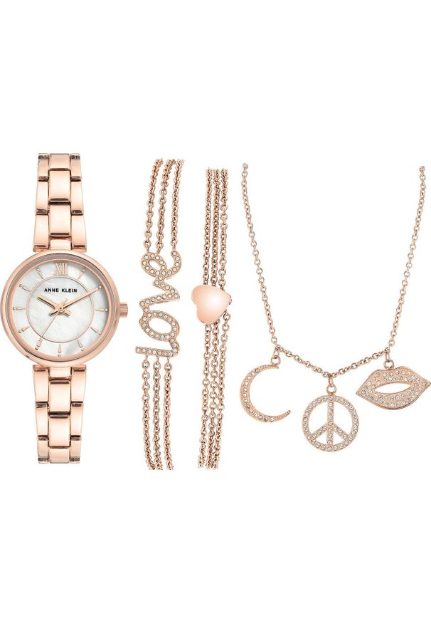 Zegarek Anne Klein Zegarek damski Anne Klein AK-3598RGST różowe złoto. Kolor: złoty, wielokolorowy, różowy