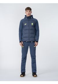 4f - Spodnie trekkingowe softshell membrana 10 000 męskie Litwa - Pekin 2022. Kolor: niebieski. Materiał: softshell. Sezon: zima #1