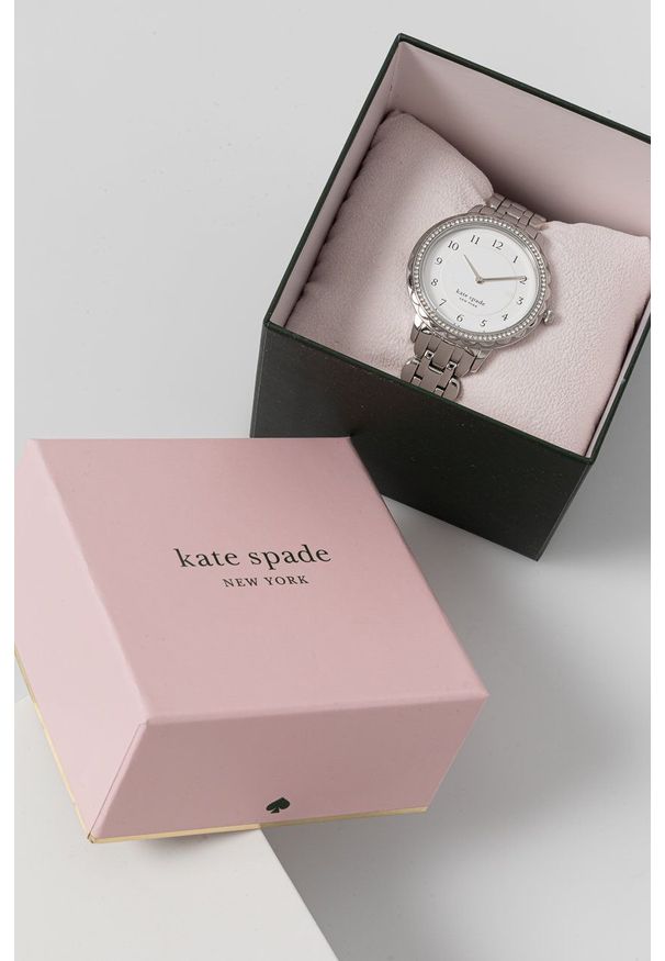 Kate Spade - Zegarek. Kolor: srebrny. Materiał: materiał