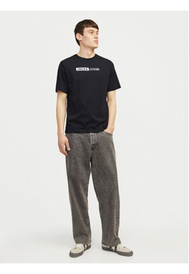 Jack & Jones - Jack&Jones T-Shirt Corp 12233999 Czarny Standard Fit. Kolor: czarny. Materiał: bawełna