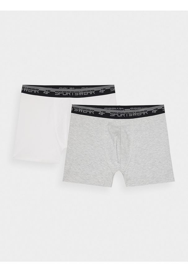 4f - 4F Bielizna bokserki (2-pack) męskie - białe XXL. Kolor: biały. Materiał: materiał, bawełna