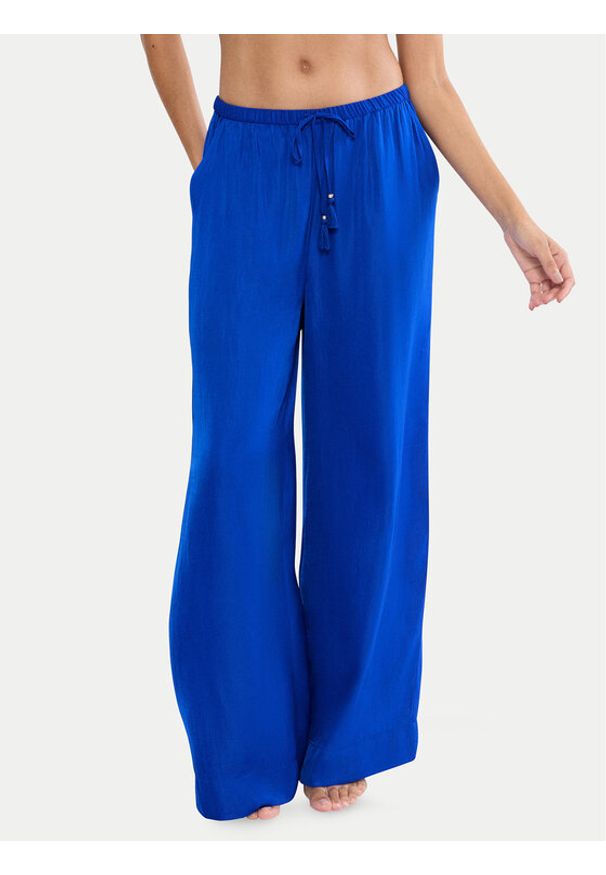Triumph Spodnie materiałowe Summer 10227246 Niebieski Wide Leg. Kolor: niebieski. Materiał: syntetyk