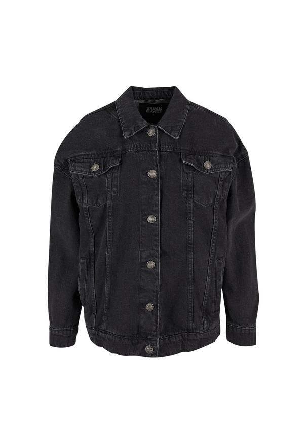 Urban Classics - Damska Kurtka Oversize Z Denimu Z Lat 90tych. Kolor: czarny. Materiał: denim. Sezon: lato. Sport: turystyka piesza