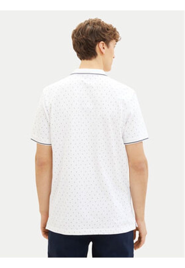 Tom Tailor Denim Polo 1040465 Biały Regular Fit. Typ kołnierza: polo. Kolor: biały. Materiał: bawełna
