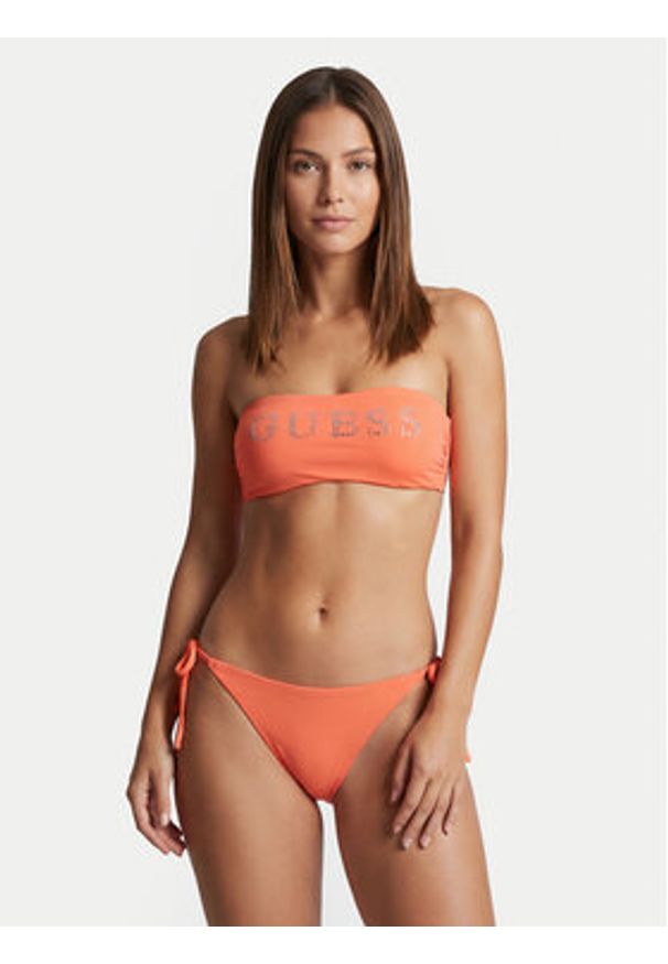 Guess Góra od bikini E6GJ45 KF442 Pomarańczowy. Kolor: pomarańczowy. Materiał: syntetyk