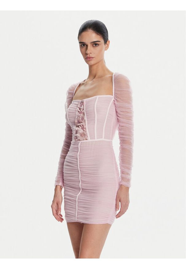 Elisabetta Franchi Sukienka koktajlowa AB68352E2 544 Różowy Regular Fit. Kolor: różowy. Materiał: syntetyk. Styl: wizytowy