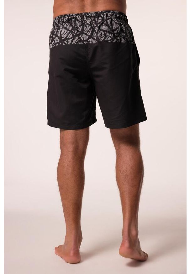 JAY-PI - Męskie Kąpielówki moda plażowa elastyczny pas nadruk na całej powierzchni. Kolekcja: plus size. Kolor: czarny. Materiał: poliester, materiał. Wzór: nadruk