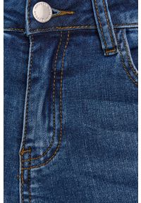 Morgan Szorty jeansowe damskie gładkie high waist. Okazja: na co dzień. Stan: podwyższony. Kolor: niebieski. Materiał: jeans. Wzór: gładki. Styl: casual #4