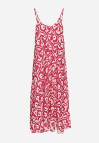 Born2be - Fuksjowa Sukienka na Cienkich Ramiączkach o Trapezowym Kroju z Wiązaniem na Troczek Cavriella. Okazja: na co dzień. Kolor: różowy. Długość rękawa: na ramiączkach. Sezon: lato. Typ sukienki: trapezowe. Styl: klasyczny, casual, elegancki #6