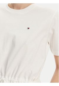 TOMMY HILFIGER - Tommy Hilfiger Sukienka codzienna WW0WW45529 Écru Regular Fit. Okazja: na co dzień. Materiał: bawełna. Typ sukienki: proste. Styl: casual #5