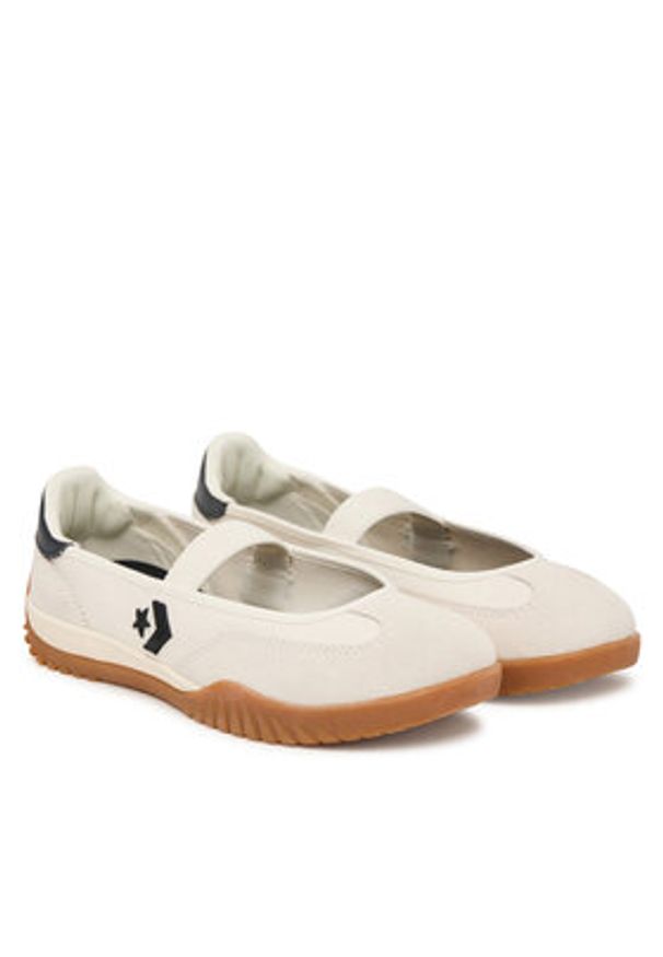 Converse Baleriny Run Star Trainer Ballet Flat A16250C Écru. Kolor: kremowy. Materiał: skóra, zamsz