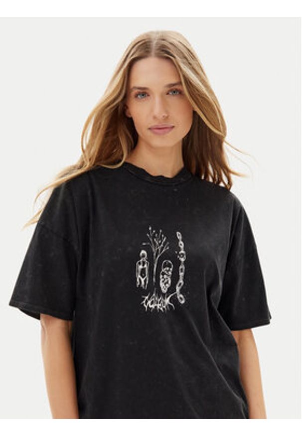 Volcom T-Shirt Voltrip B3512508 Czarny Oversize. Kolor: czarny. Materiał: bawełna