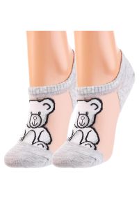 Damskie Stopki Moraj Misiu Mix Kolor 3 Pary. Kolor: biały. Materiał: materiał. Wzór: aplikacja #3