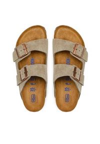 Birkenstock Klapki Arizona Bs 0951303 Khaki. Kolor: brązowy. Materiał: zamsz, skóra