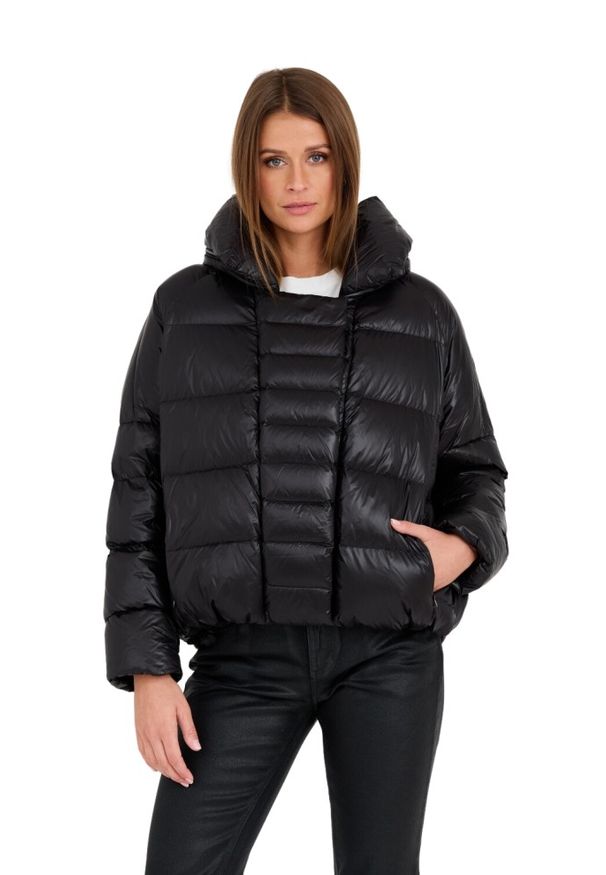 DIEGO M Czarna damska kurtka, Rozmiar 40 EU - 44 IT. Kolor: czarny