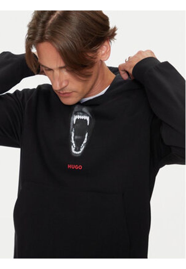 Hugo Bluza Dartchon 50525054 Czarny Regular Fit. Kolor: czarny. Materiał: bawełna