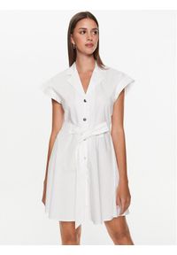 Trussardi Jeans - Trussardi Sukienka koszulowa 56D00719 Biały Regular Fit. Kolor: biały. Materiał: bawełna. Typ sukienki: koszulowe