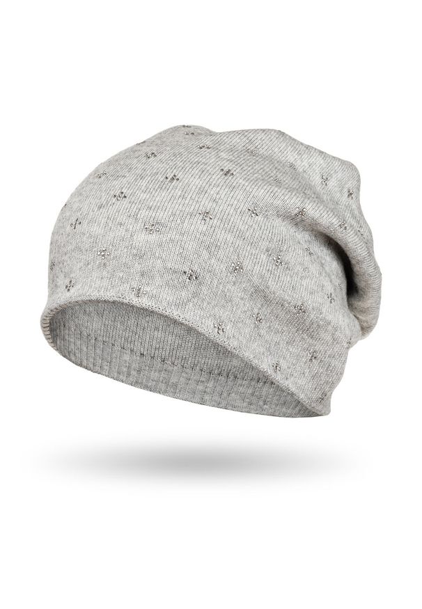 Czapka zimowa Peterson PTN HAT-04 szara. Kolor: szary. Materiał: dzianina. Wzór: aplikacja. Sezon: zima