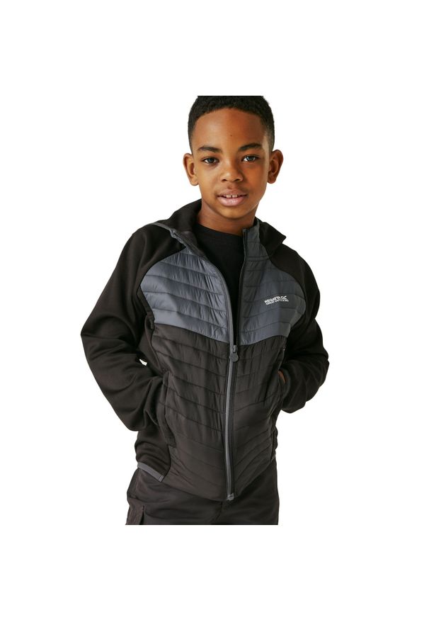 Regatta - Kurtka hybrydowa dziecięca Kielder VIII. Kolor: czarny. Materiał: polar, puch. Styl: elegancki, sportowy