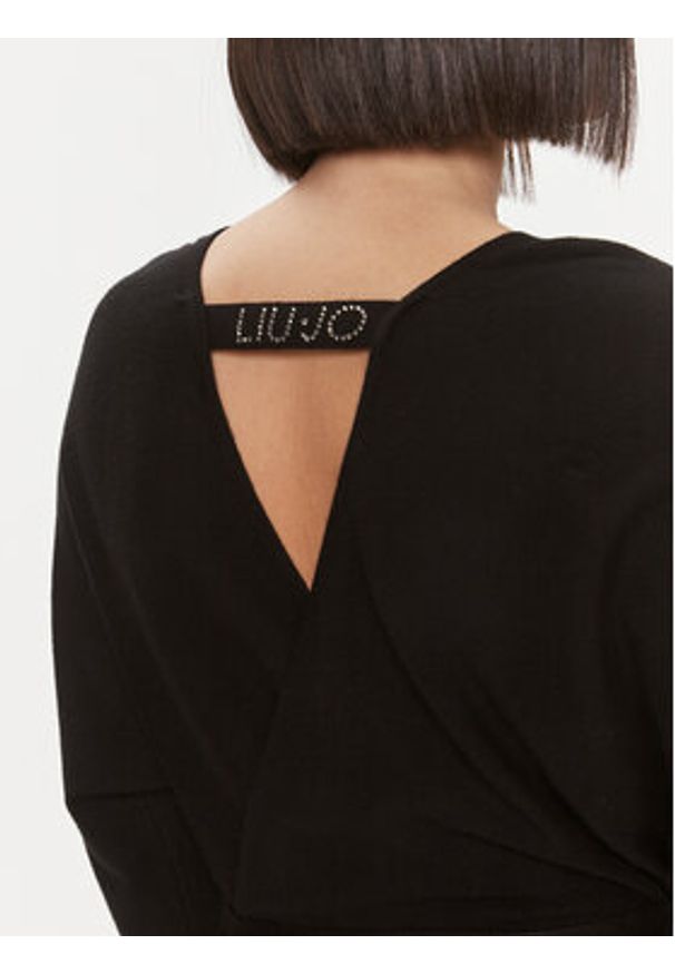 Liu Jo Sukienka dzianinowa 5F3031 MS49I Czarny Slim Fit. Kolor: czarny. Materiał: wiskoza