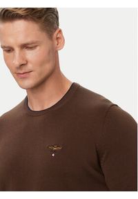 Aeronautica Militare Sweter 262MA1631UL00506 Brązowy Regular Fit. Kolor: brązowy. Materiał: bawełna #4