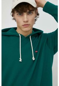 Levi's® - Levi's bluza bawełniana męska kolor zielony z kapturem gładka. Okazja: na spotkanie biznesowe. Typ kołnierza: kaptur. Kolor: zielony. Materiał: bawełna. Wzór: gładki. Styl: biznesowy #2