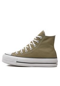 Converse Trampki Chuck Taylor All Star Lift Hi A07571C Khaki. Kolor: brązowy. Materiał: materiał #4