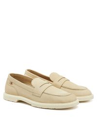 TOMMY HILFIGER - Tommy Hilfiger Loafersy FW0FW08679 Écru. Materiał: skóra, nubuk #5