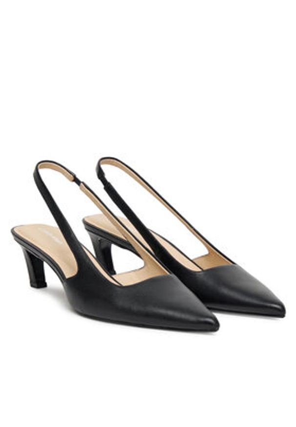 Calvin Klein Sandały Ess Kitten Heel Sling Back HW0HW02641 Czarny. Kolor: czarny. Materiał: skóra