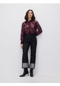 Reserved - Koszula z wiskozą - ciemnofioletowy. Kolor: fioletowy. Materiał: wiskoza