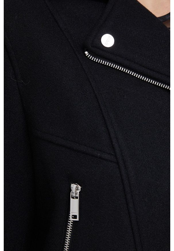 DKNY - Dkny Ramoneska damska kolor czarny przejściowa. Kolor: czarny. Styl: klasyczny