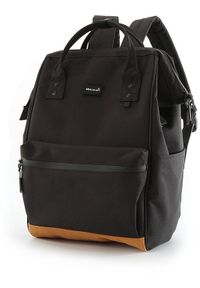 Plecak damski Himawari BAG 124 "04" do laptopa 15 cali, karmelowo-czarny. Kolor: czarny