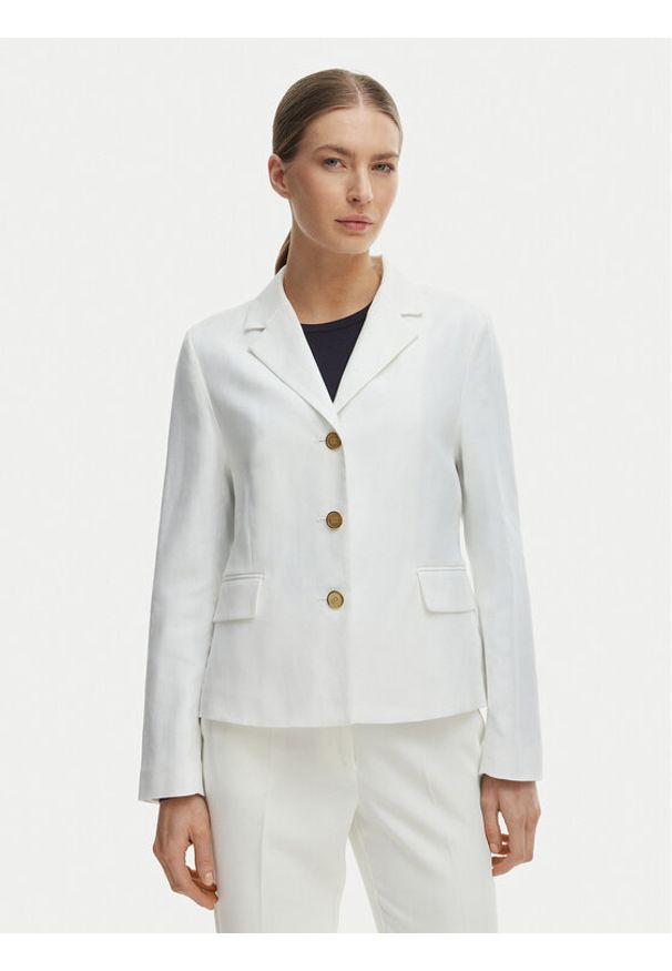 TOMMY HILFIGER - Tommy Hilfiger Marynarka WW0WW49335 Biały Slim Fit. Kolor: biały. Materiał: syntetyk