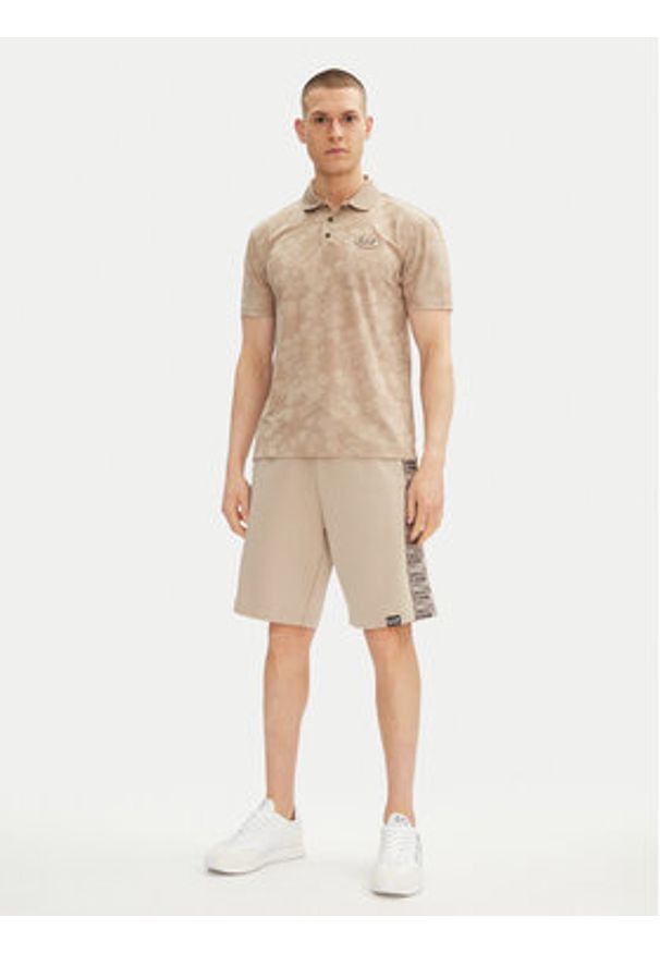 EA7 Emporio Armani Polo 7M000049 AF13917 U6155 Beżowy Slim Fit. Typ kołnierza: polo. Kolor: beżowy. Materiał: syntetyk