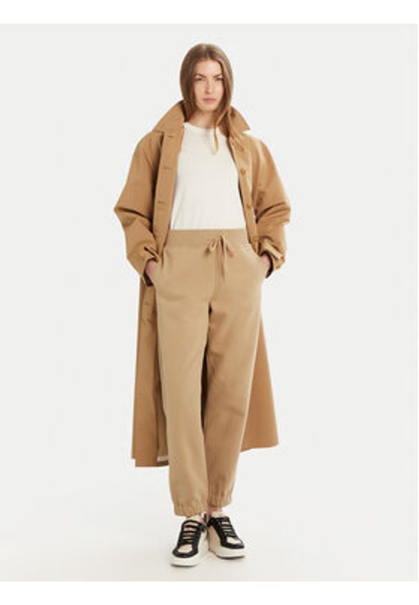 Weekend Max Mara Spodnie dresowe Olimpia 2515781031 Beżowy Regular Fit. Kolor: beżowy. Materiał: bawełna