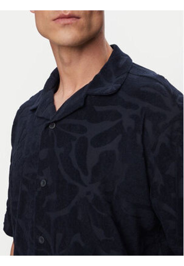 BOSS Polo Flower 50559204 Granatowy Regular Fit. Typ kołnierza: polo. Kolor: niebieski. Materiał: bawełna