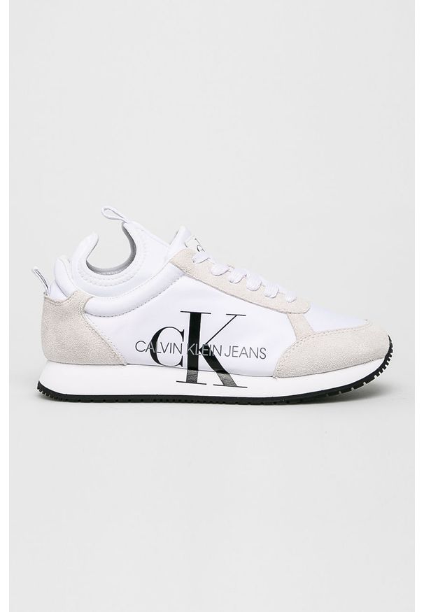 Calvin Klein Jeans - Buty. Nosek buta: okrągły. Zapięcie: sznurówki. Kolor: biały. Materiał: syntetyk, materiał, guma. Szerokość cholewki: normalna