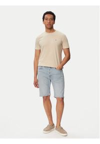 Tommy Jeans T-Shirt Jaspe Htr Tee Ext DM0DM20363 Beżowy Slim Fit. Kolor: beżowy. Materiał: bawełna #4